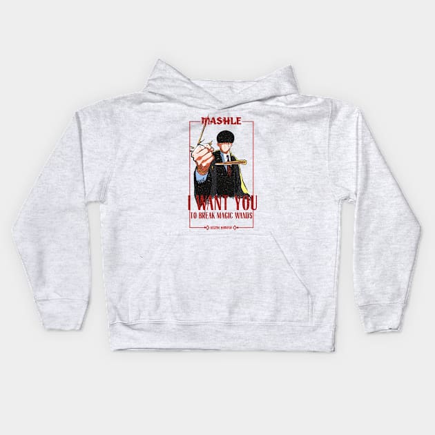 MASHLE: MAGIC AND MUSCLES (I WANT YOU) WHITE (GRUNGE STYLE) Kids Hoodie by FunGangStore